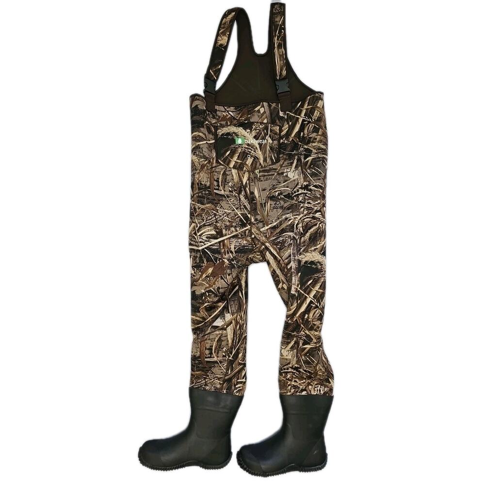 Realtree Max-5 Oakiwear Chest Waders Size 12/13 Brown Fishing Hunting Ducks Camo
